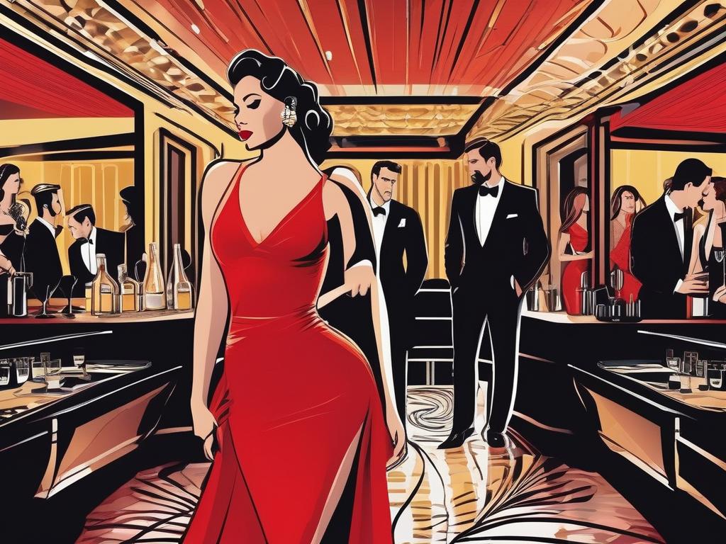 As Jules, a confident woman in a slinky red dress and heels, and Max, her hesitant but supportive husband, enter a dimly lit, exclusive nightclub through a velvet rope, they find themselves in a room filled with couples and single men, their eyes locked on Lucian, a mysterious and handsome man in a fitted suit, as he whispers in Jules' ear and leads her to a private alcove, while Max watches with a mixture of jealousy and excitement, before eventually joining them in the shadows, forever changing their marriage and discovering a new, passionate side to their relationship.